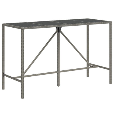 7 Piece Garden Bar Set with Cushions Grey Poly Rattan Payday Deals
