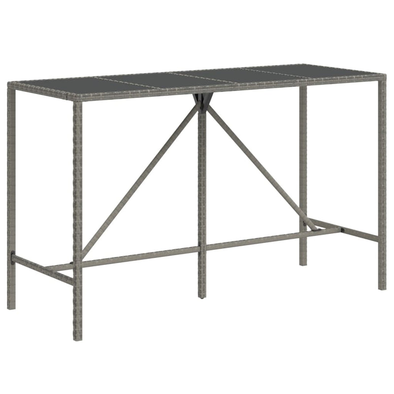7 Piece Garden Bar Set with Cushions Grey Poly Rattan Payday Deals
