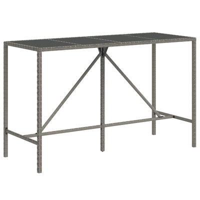 7 Piece Garden Bar Set with Cushions Grey Poly Rattan Payday Deals