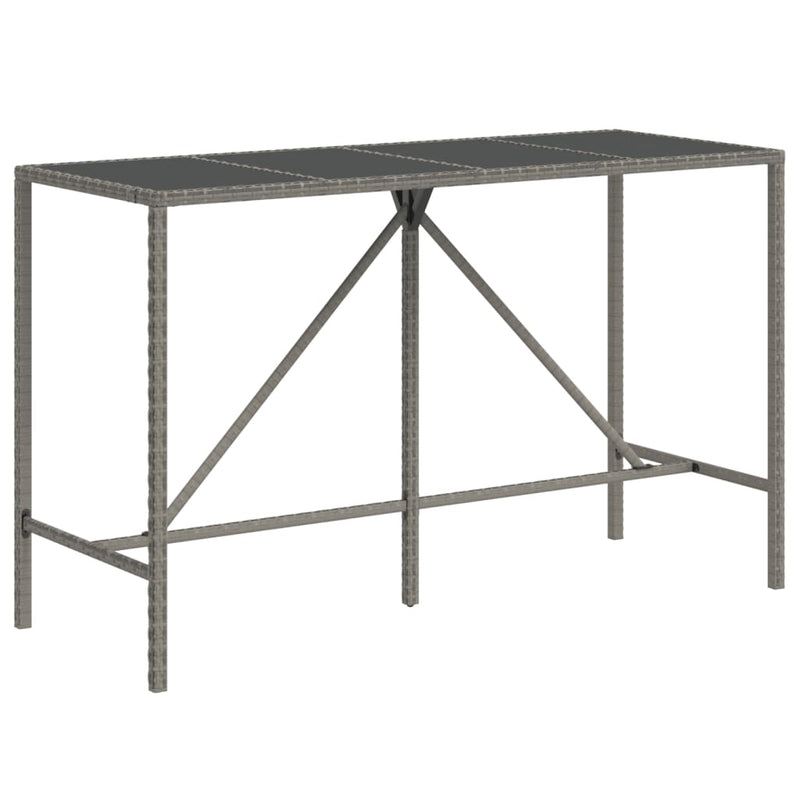 7 Piece Garden Bar Set with Cushions Grey Poly Rattan Payday Deals