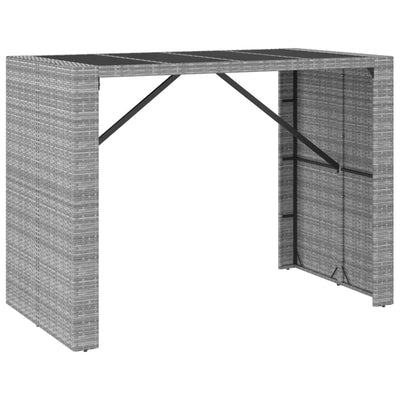 7 Piece Garden Bar Set with Cushions Grey Poly Rattan Payday Deals