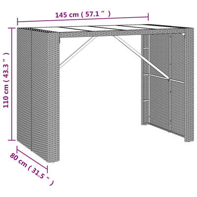 7 Piece Garden Bar Set with Cushions Grey Poly Rattan Payday Deals