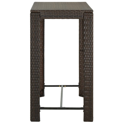 7 Piece Garden Bar Set with Cushions Poly Rattan Brown Payday Deals