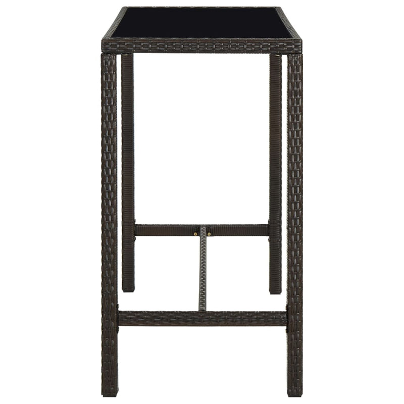 7 Piece Garden Bar Set with Cushions Poly Rattan Brown Payday Deals