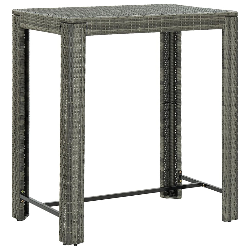 7 Piece Garden Bar Set with Cushions Poly Rattan Grey Payday Deals