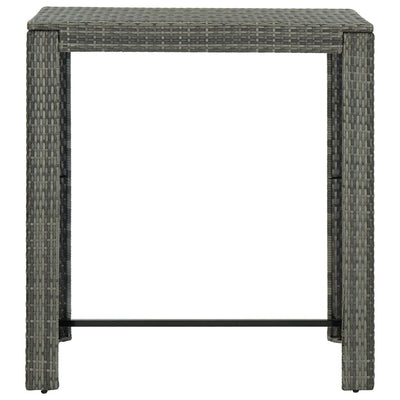 7 Piece Garden Bar Set with Cushions Poly Rattan Grey Payday Deals