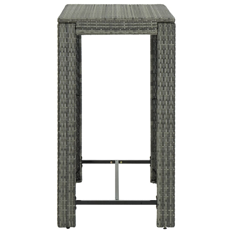 7 Piece Garden Bar Set with Cushions Poly Rattan Grey Payday Deals