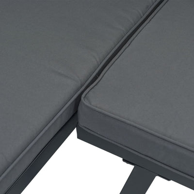 7 Piece Garden Bench Set with Cushions Black Powder-coated Steel Payday Deals