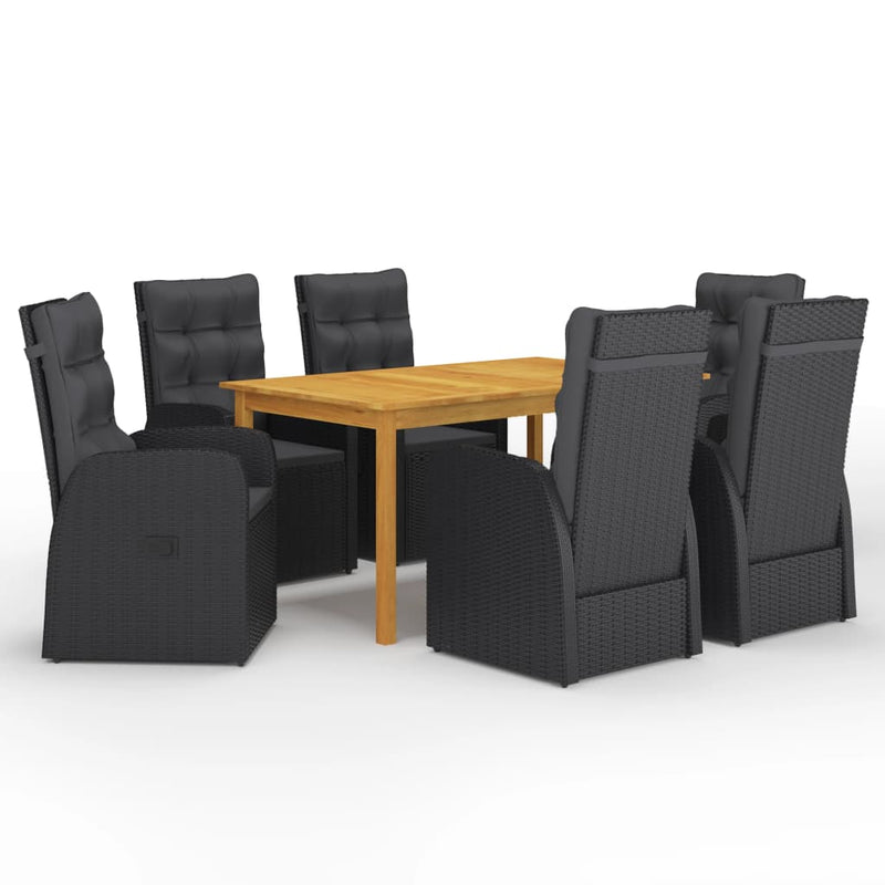 7 Piece Garden Dining Set Black Payday Deals