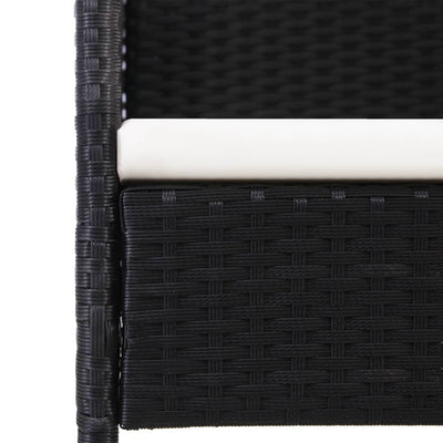 7 Piece Garden Dining Set Black Poly Rattan and Steel Payday Deals