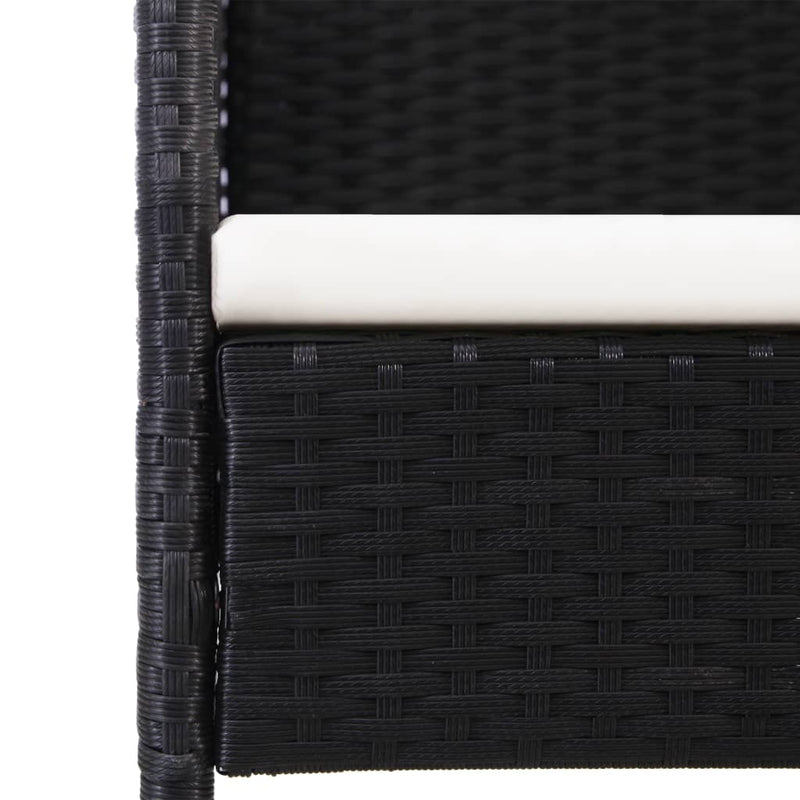 7 Piece Garden Dining Set Black Poly Rattan and Steel Payday Deals