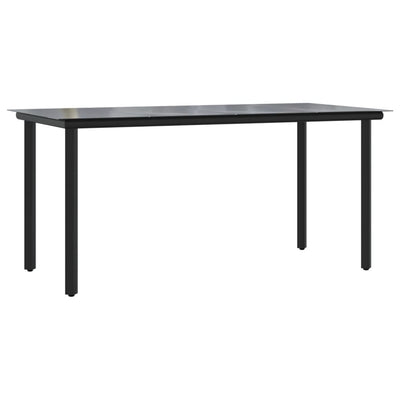 7 Piece Garden Dining Set Black Poly Rattan and Steel Payday Deals
