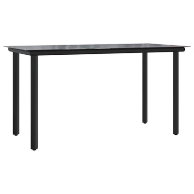 7 Piece Garden Dining Set Black Steel and Textilene Payday Deals