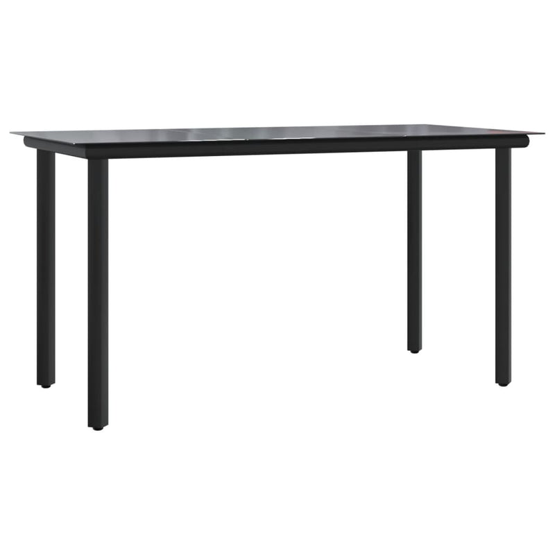 7 Piece Garden Dining Set Black Steel and Textilene Payday Deals