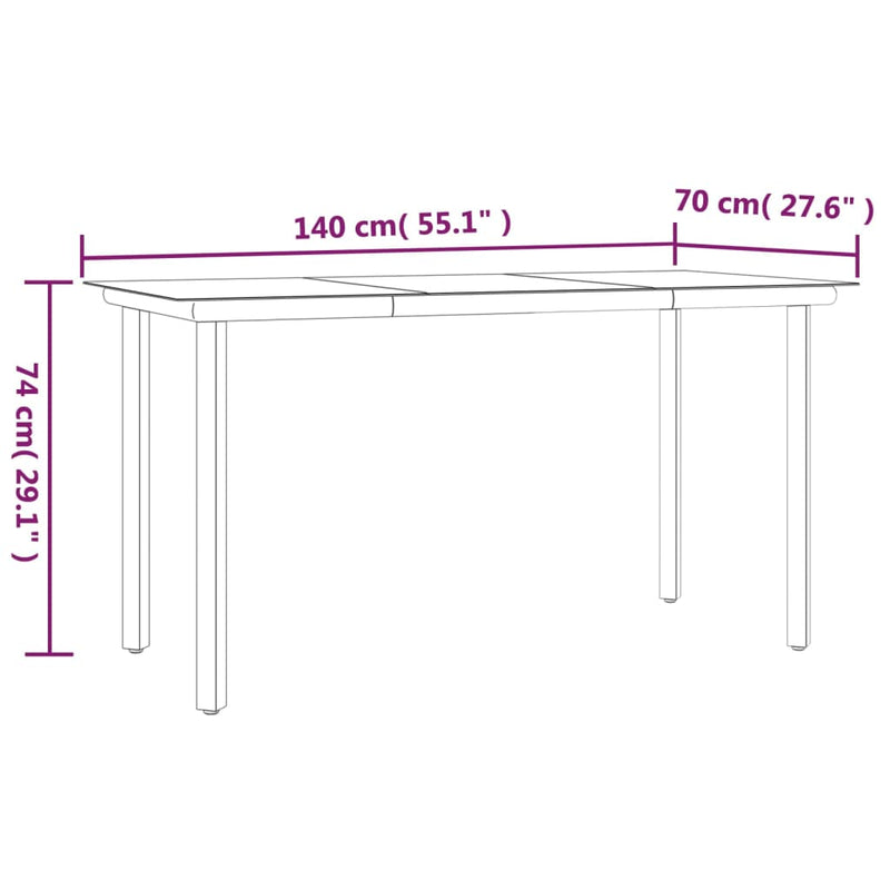 7 Piece Garden Dining Set Black Steel and Textilene Payday Deals