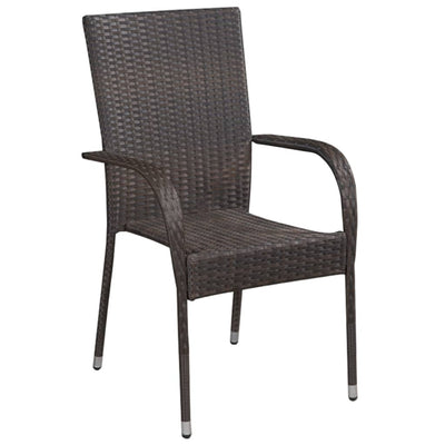 7 Piece Garden Dining Set Brown and Black Payday Deals