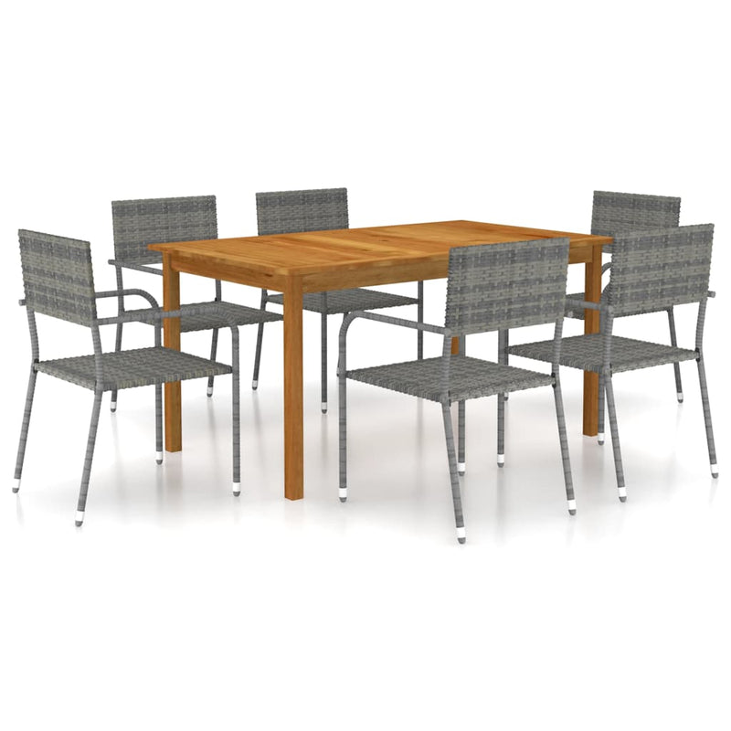 7 Piece Garden Dining Set Grey Payday Deals