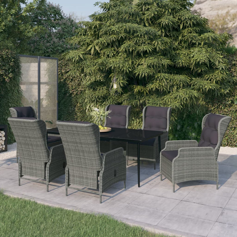 7 Piece Garden Dining Set Light Grey Payday Deals