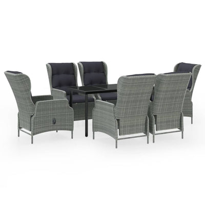 7 Piece Garden Dining Set Light Grey Payday Deals