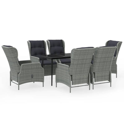7 Piece Garden Dining Set Light Grey Payday Deals