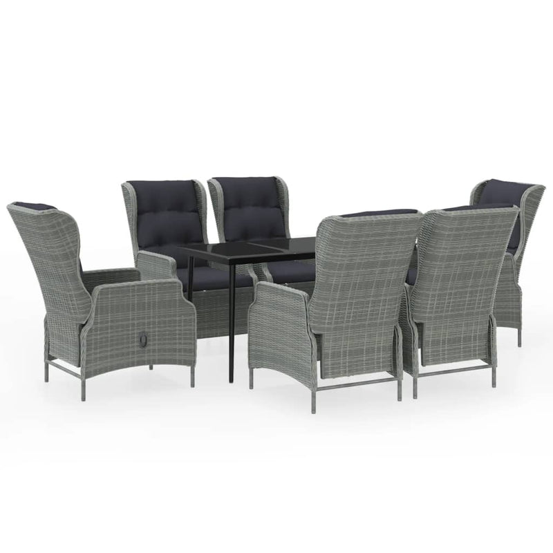 7 Piece Garden Dining Set Light Grey Payday Deals