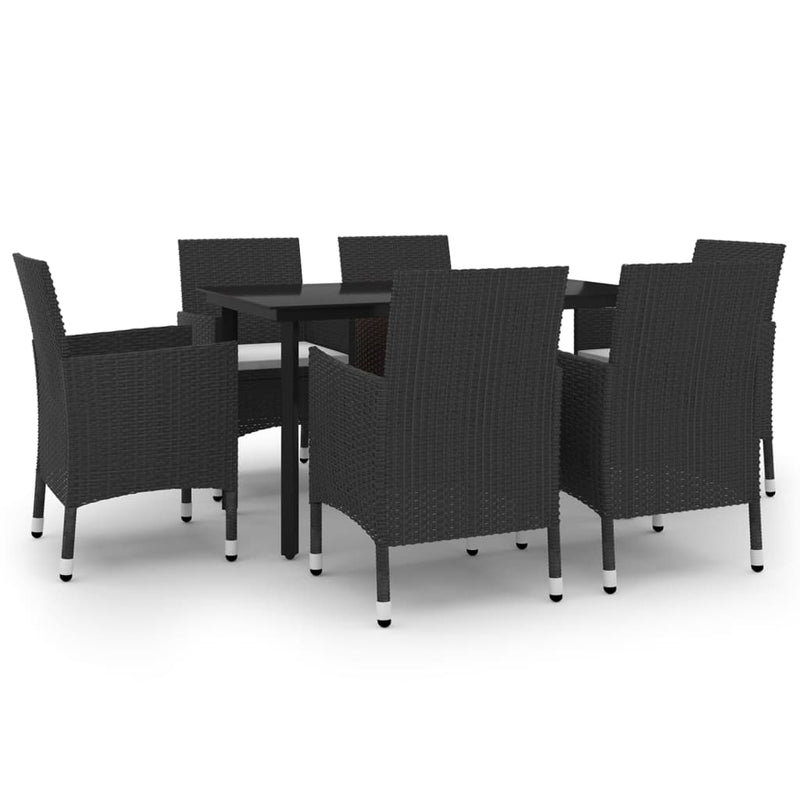 7 Piece Garden Dining Set Poly Rattan and Glass Payday Deals