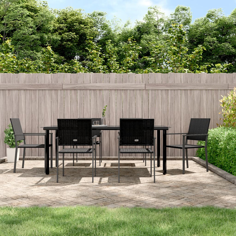 7 Piece Garden Dining Set Poly Rattan and Steel Payday Deals