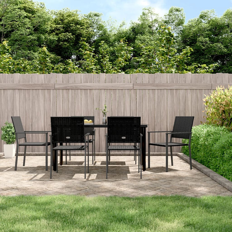 7 Piece Garden Dining Set Poly Rattan and Steel Payday Deals