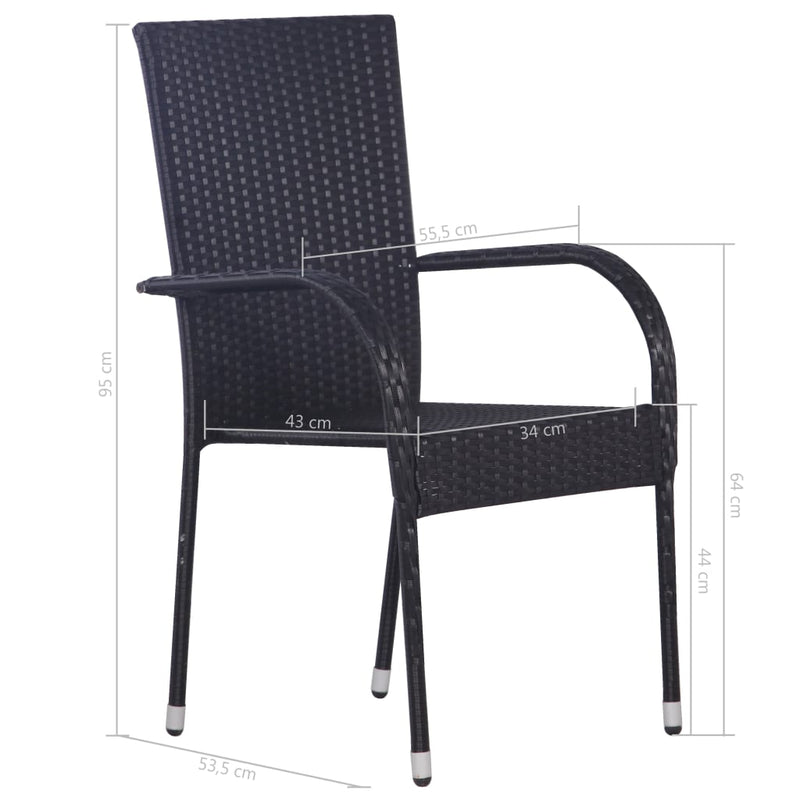 7 Piece Garden Dining Set Poly Rattan Black Payday Deals