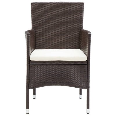 7 Piece Garden Dining Set Poly Rattan Brown Payday Deals