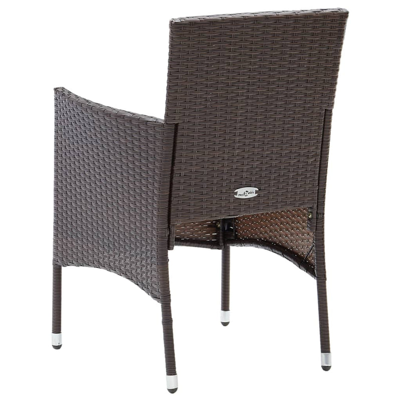 7 Piece Garden Dining Set Poly Rattan Brown Payday Deals