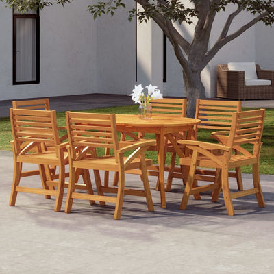 7 Piece Garden Dining Set Solid Wood Acacia Payday Deals