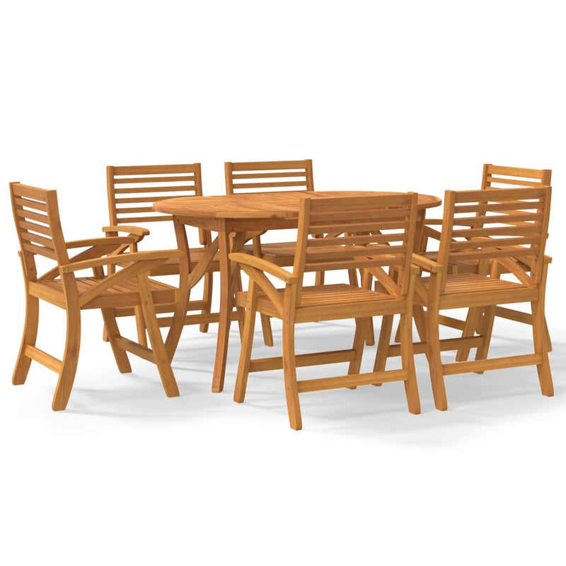 7 Piece Garden Dining Set Solid Wood Acacia Payday Deals