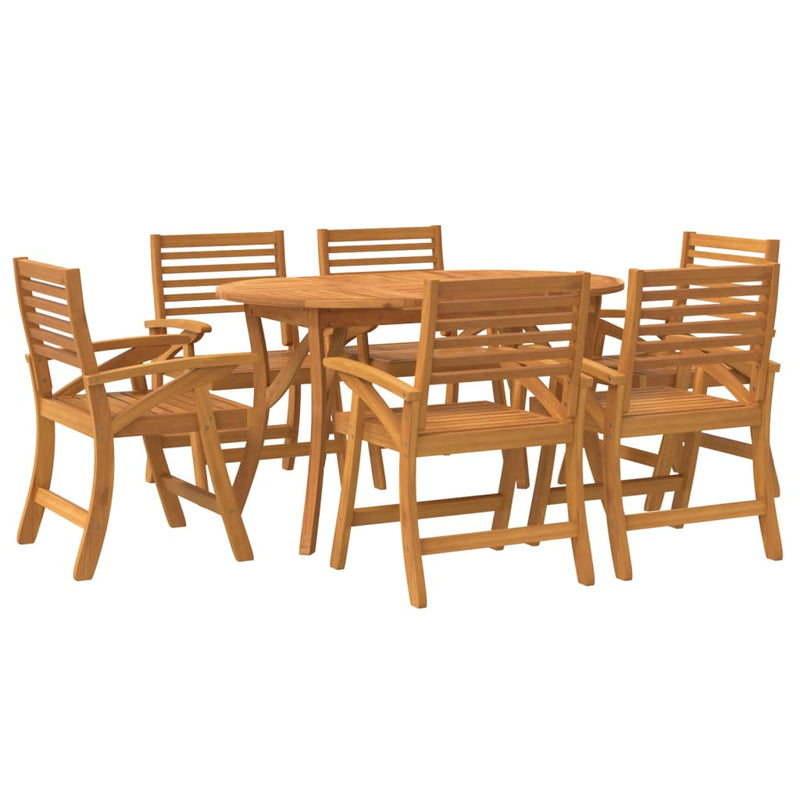 7 Piece Garden Dining Set Solid Wood Acacia Payday Deals