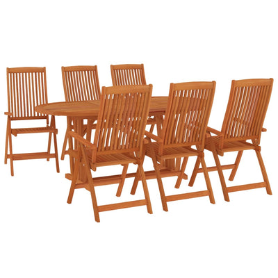 7 Piece Garden Dining Set Solid Wood Eucalyptus Payday Deals