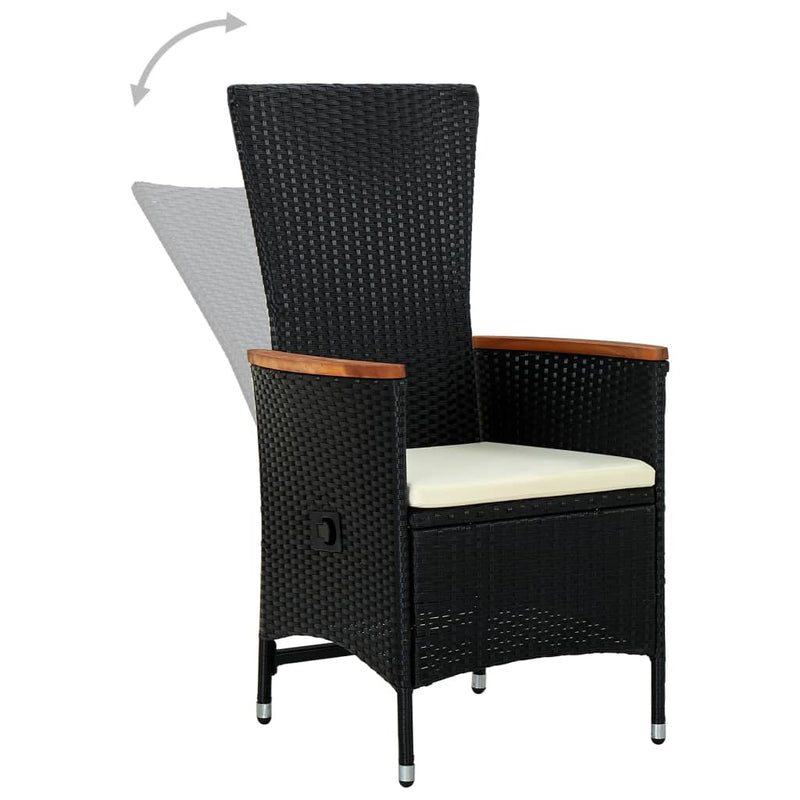7 Piece Garden Dining Set with Cushions Black Payday Deals