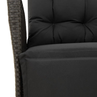 7 Piece Garden Dining Set with Cushions Black Poly Rattan Payday Deals