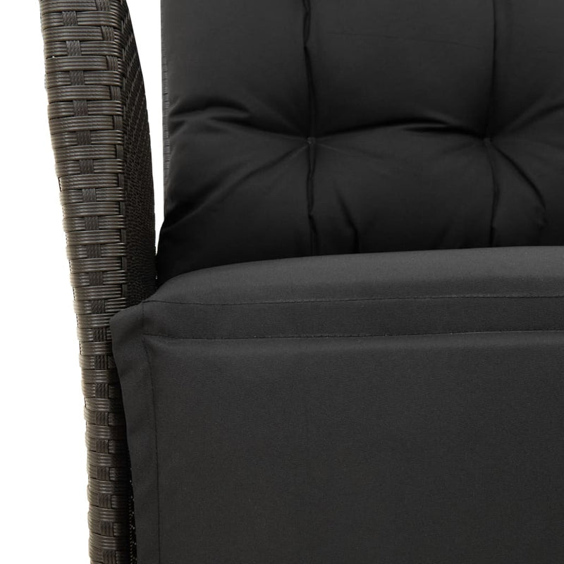 7 Piece Garden Dining Set with Cushions Black Poly Rattan Payday Deals