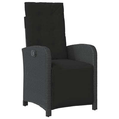 7 Piece Garden Dining Set with Cushions Black Poly Rattan Payday Deals