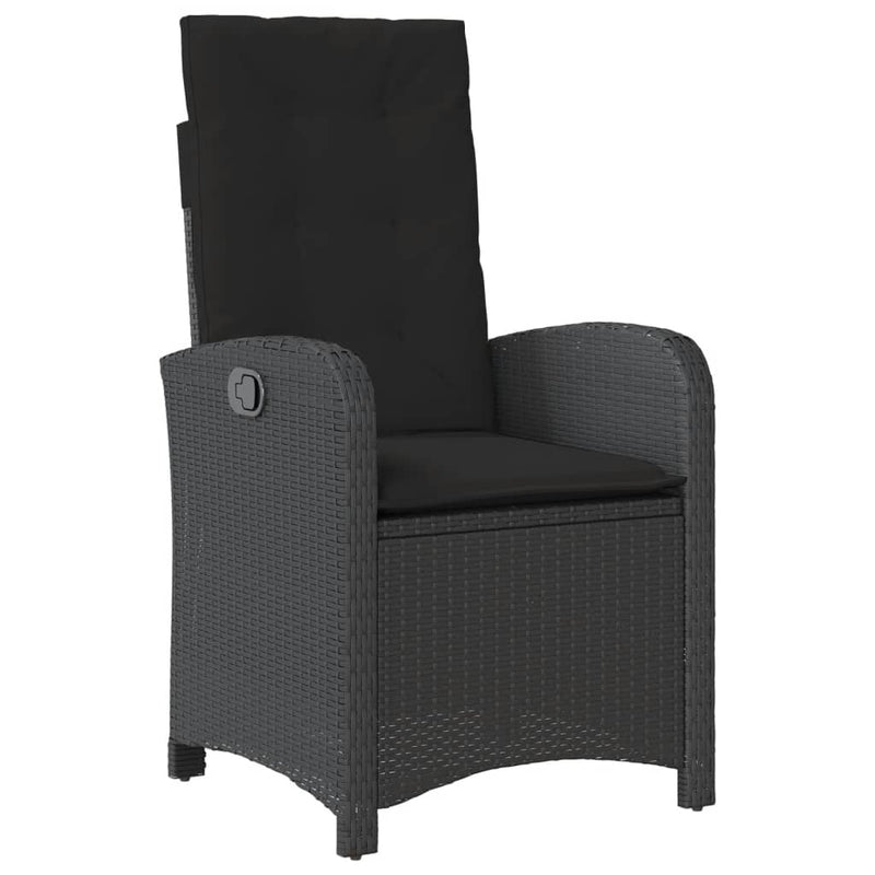 7 Piece Garden Dining Set with Cushions Black Poly Rattan Payday Deals
