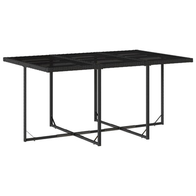 7 Piece Garden Dining Set with Cushions Black Poly Rattan Payday Deals