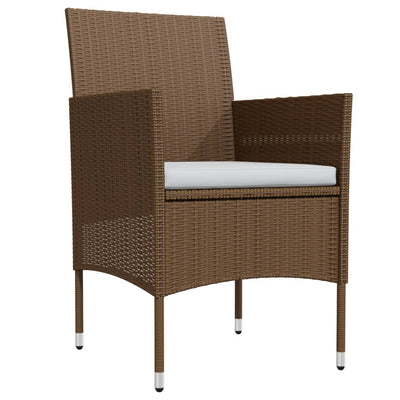 7 Piece Garden Dining Set with Cushions Brown and Black Payday Deals