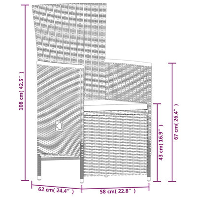7 Piece Garden Dining Set with Cushions Grey Payday Deals