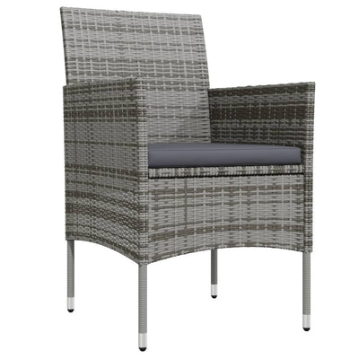 7 Piece Garden Dining Set with Cushions Grey and Black Payday Deals