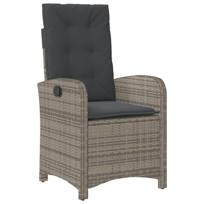 7 Piece Garden Dining Set with Cushions Grey Poly Rattan Payday Deals