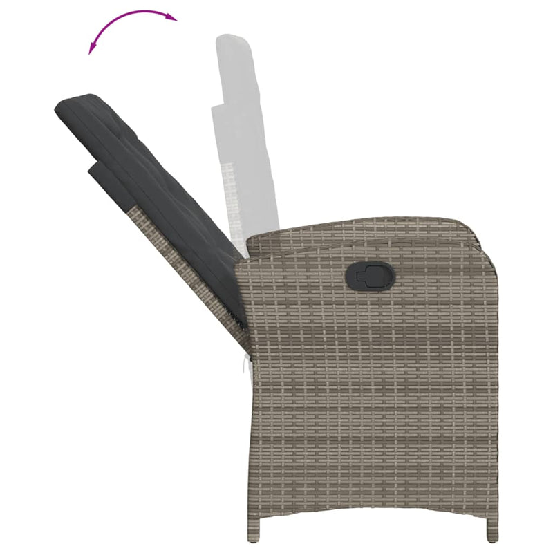 7 Piece Garden Dining Set with Cushions Grey Poly Rattan Payday Deals
