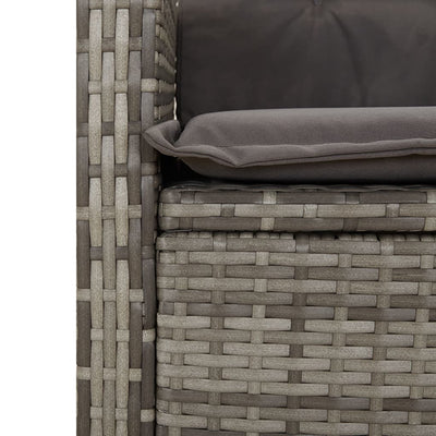 7 Piece Garden Dining Set with Cushions Grey Poly Rattan Payday Deals