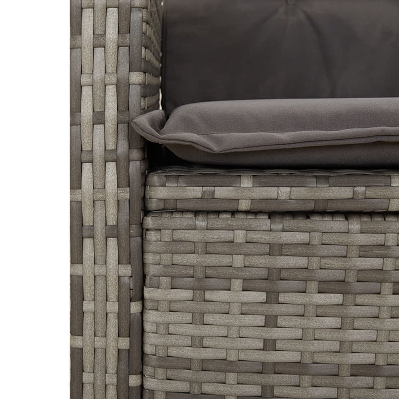 7 Piece Garden Dining Set with Cushions Grey Poly Rattan Payday Deals