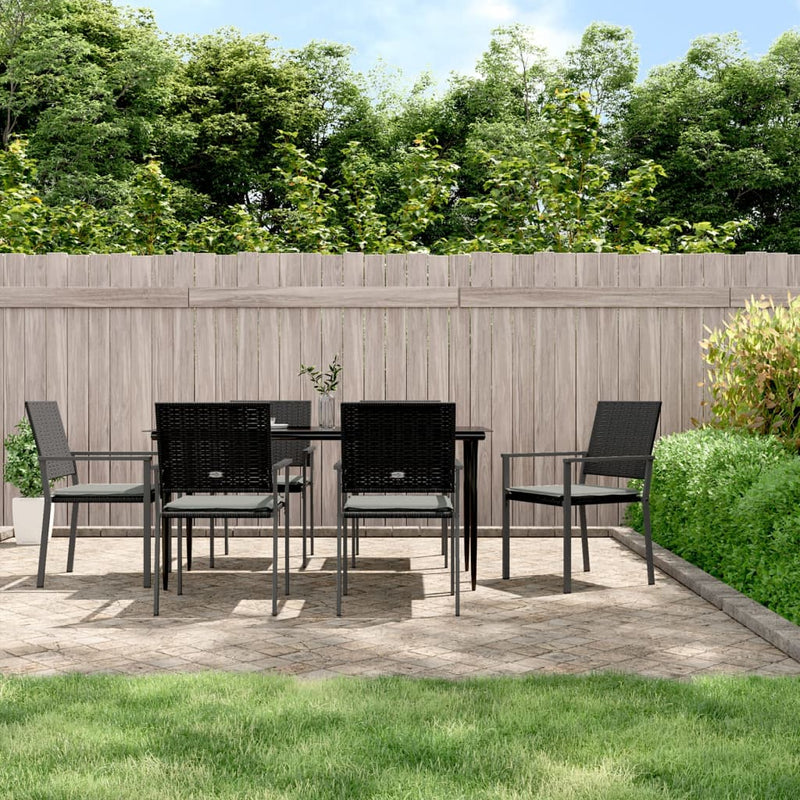 7 Piece Garden Dining Set with Cushions Poly Rattan and Steel Payday Deals