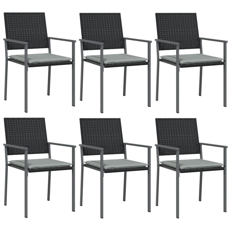 7 Piece Garden Dining Set with Cushions Poly Rattan and Steel Payday Deals
